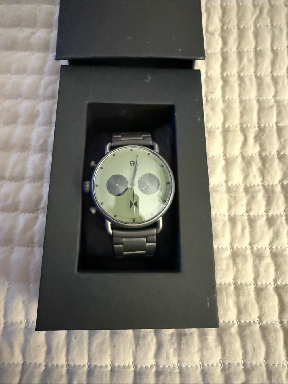 MVMT Men's Watch with Sage Green Dial and Gunmetal Bracelet